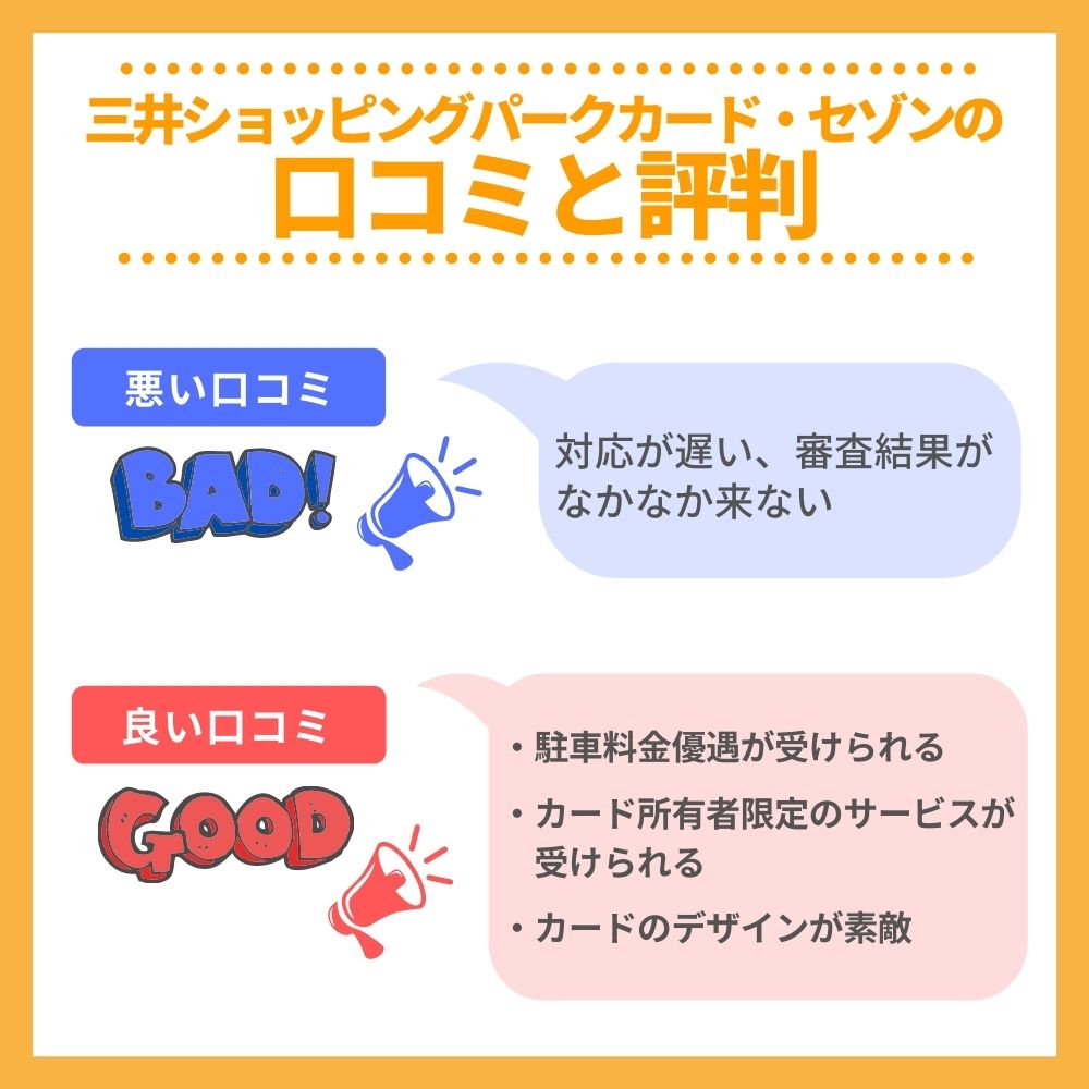 三井ショッピングパークカード・セゾンの口コミ/評判