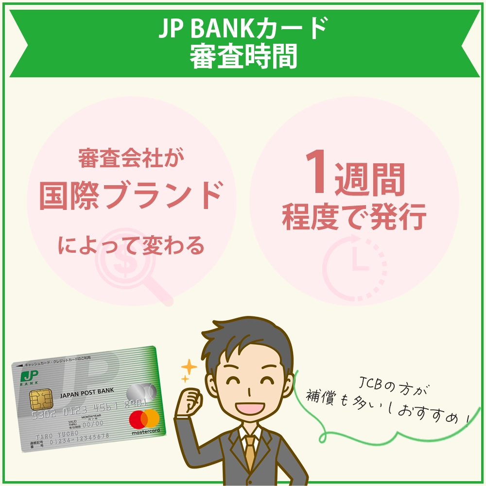 JP BANKカードの審査難易度や審査時間